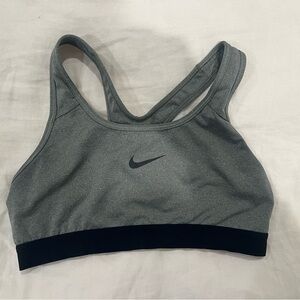 Nike Women's Charcoal and Black Sports Bra